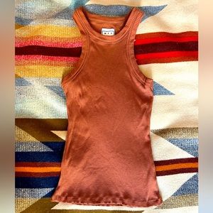 Bandier WSLY tank copper brown WESLEY Rivington ribbed tank new M Medium